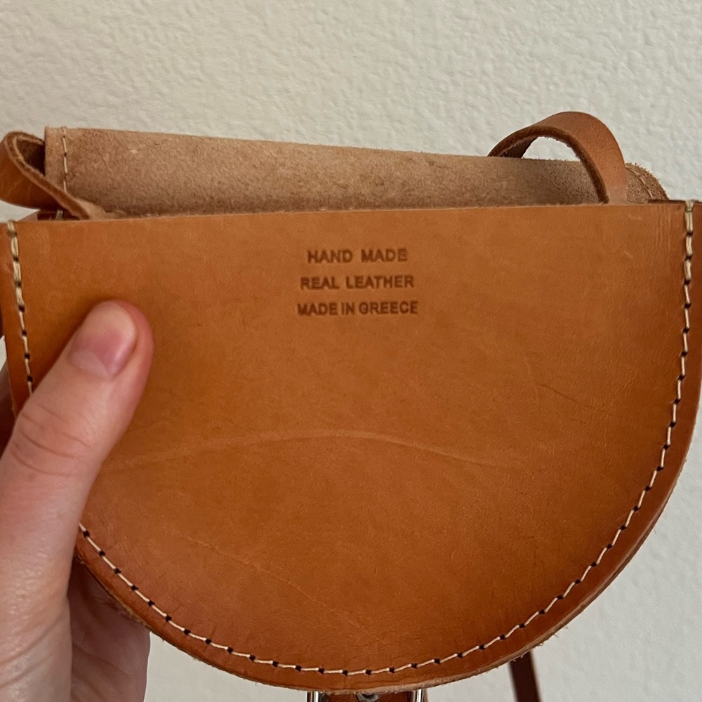 Handmade mini crossbody purse crafted from genuine leather in Greece 🇬🇷 - Picture 2 of 9